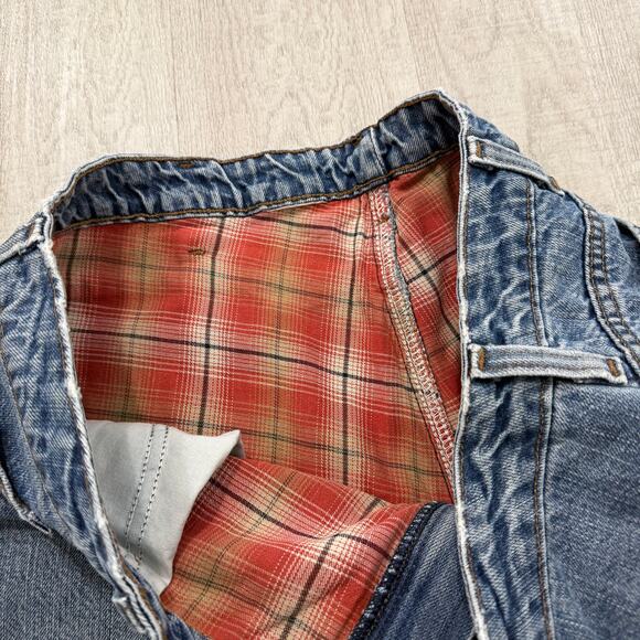 Vintage Carhartt Flannel Lined Jeans Men 36x32 Measured Blue Distressed Workwear - Picture 4 of 10